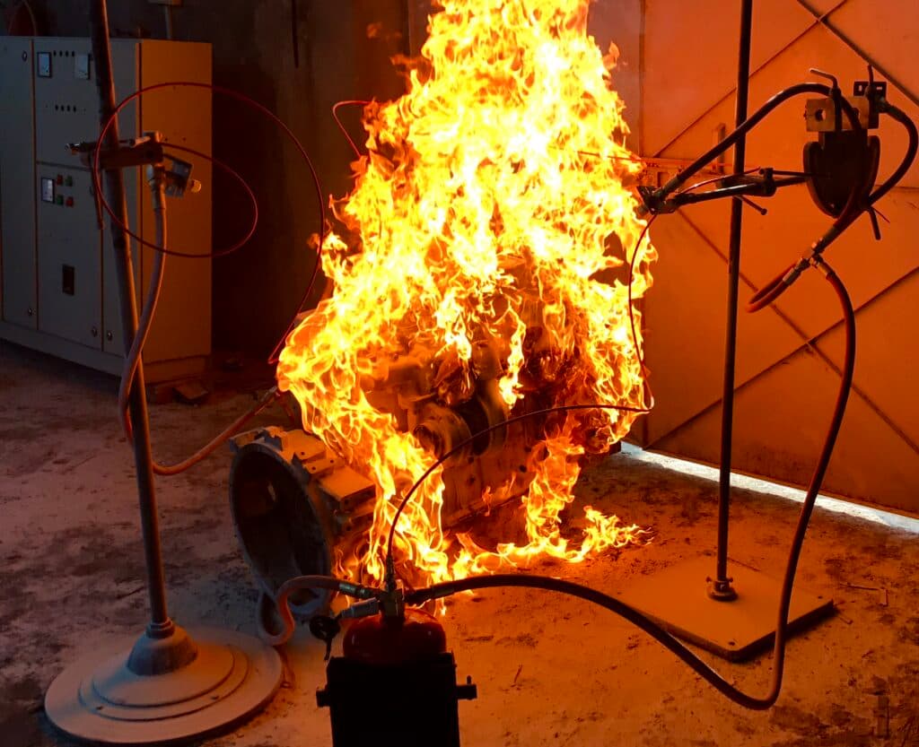 Indoor controlled fire test in FTRL laboratory